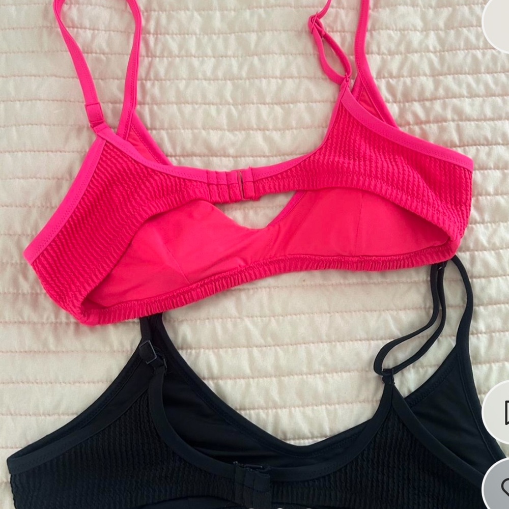 Aerie Black and Pink Bikini Tops